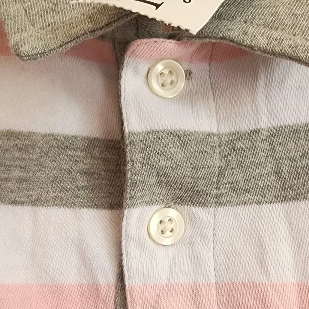 The Children's Place Toddler Boys Striped Jersey Polo - Rose Pottery Size 2T NWT